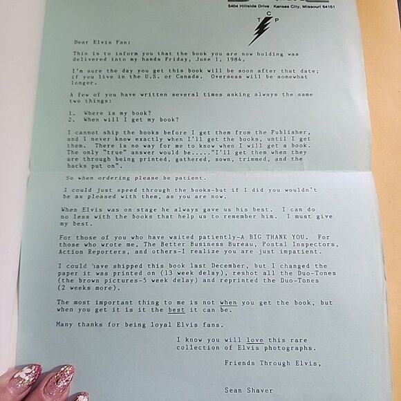 OUR MEMORIES OF ELVIS Signed  by Sean Shaver W Letters /HardCvr - Picture 5 of 11